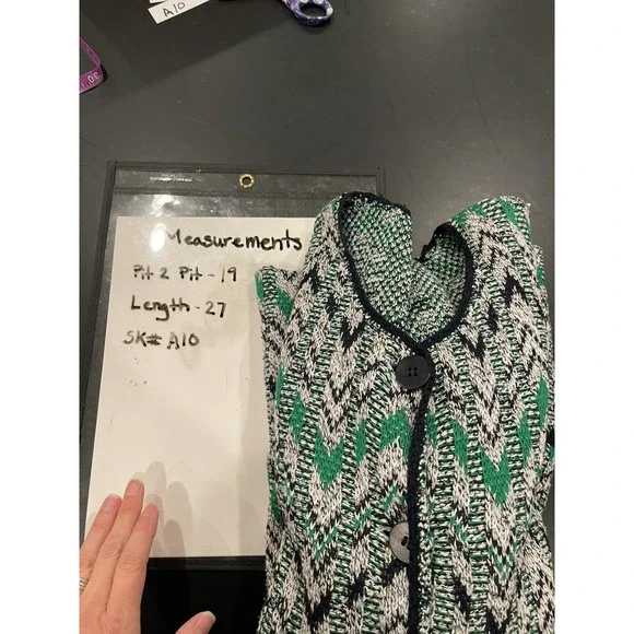 Vintage Pendleton Silk Cotton Cardigan M Chevron Grandpacore Heritage Luxury - Picture 8 of 8
